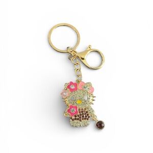 Hello Kitty Gold and Pink Key Holder Bag Charm NWT